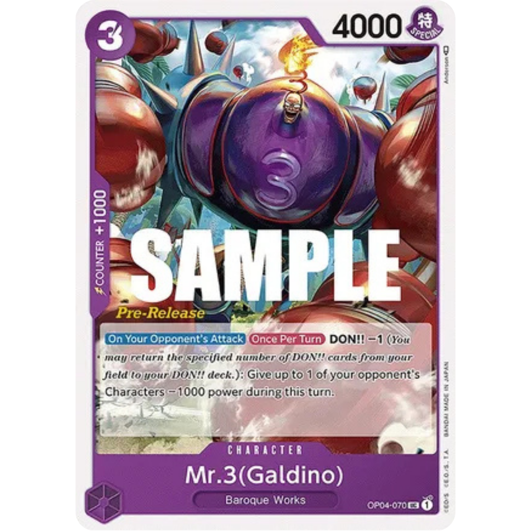 Mr.3 (Galdino) (OP04-070) - Kingdoms of Intrigue Pre-Release Cards