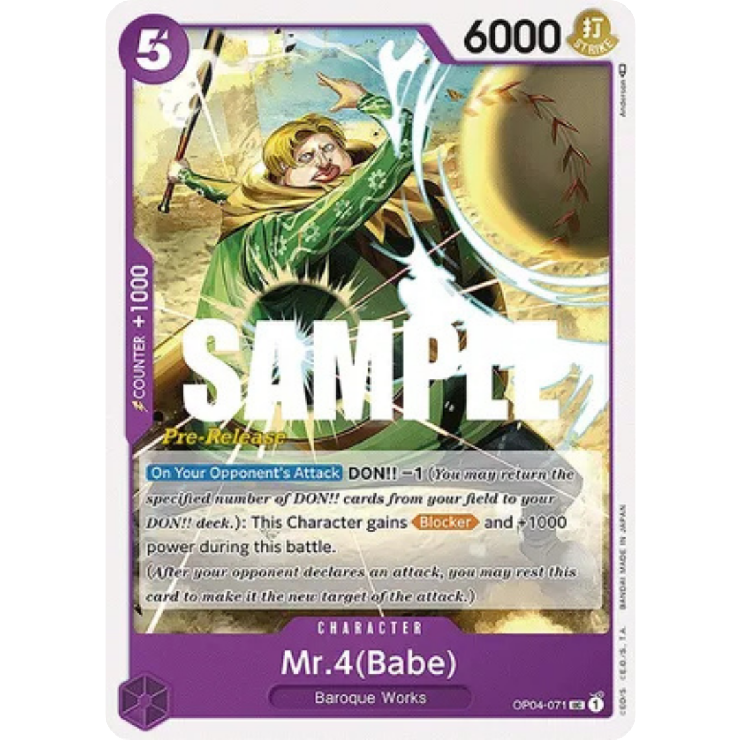 Mr.4 (Babe) (OP04-071) - Kingdoms of Intrigue Pre-Release Cards