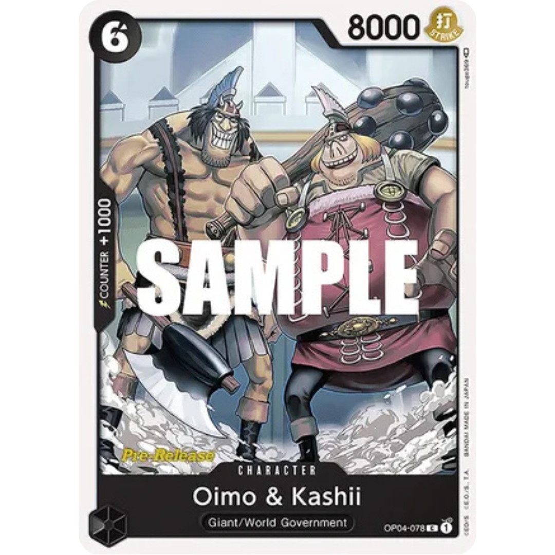 Oimo & Kashii (OP04-078) - Kingdoms of Intrigue Pre-Release Cards
