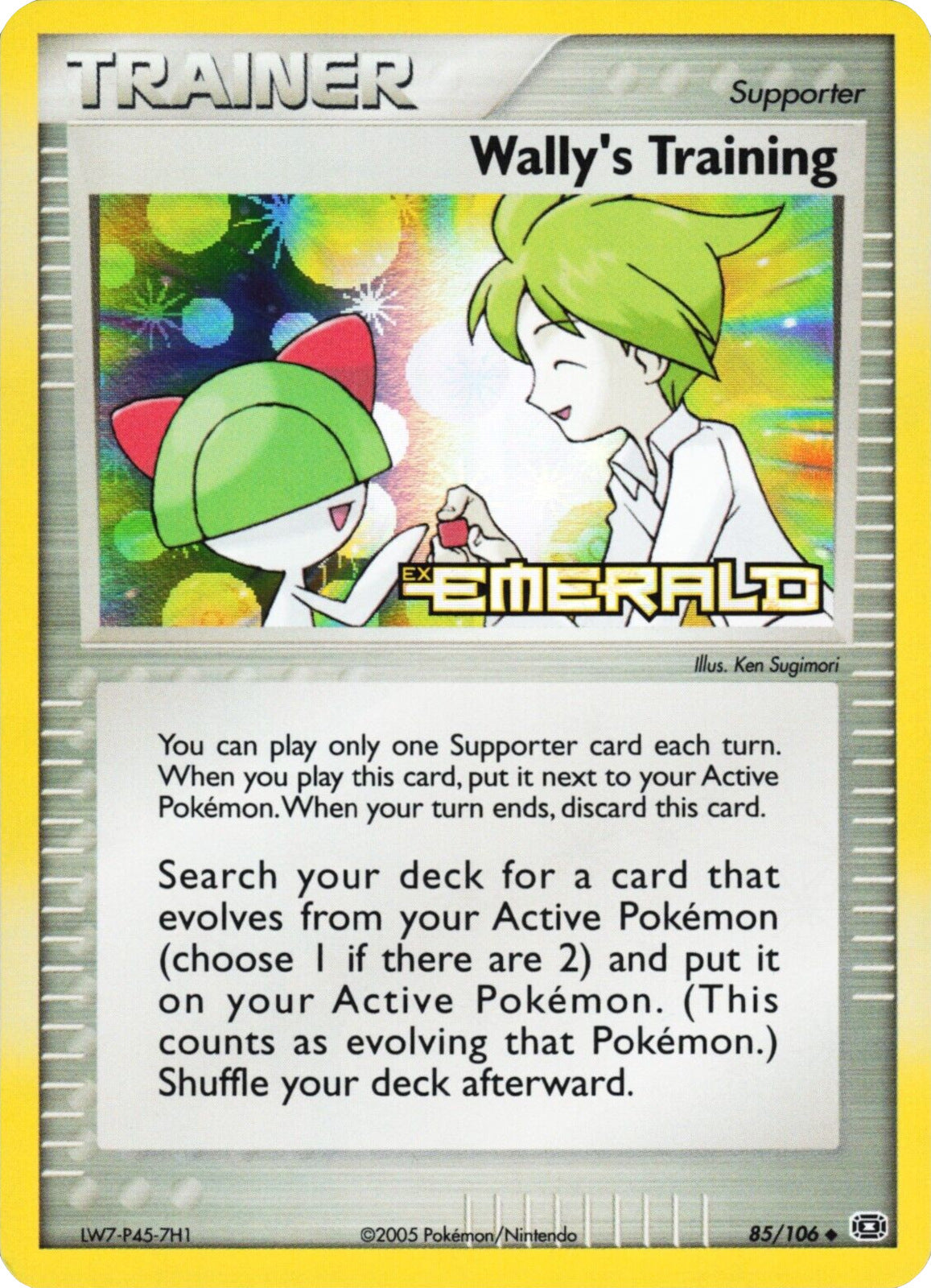 Wally's Training 085  - Reverse Holofoil Emerald - Uncommon