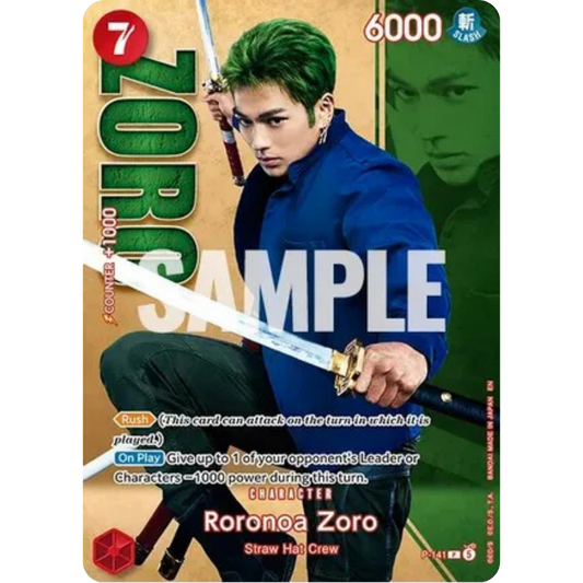 Roronoa Zoro - P-141 (Premium Card Collection -Live Action Edition Vol.2 Straw Hat Crew-) (P-141) - One Piece Promotion Cards Foil