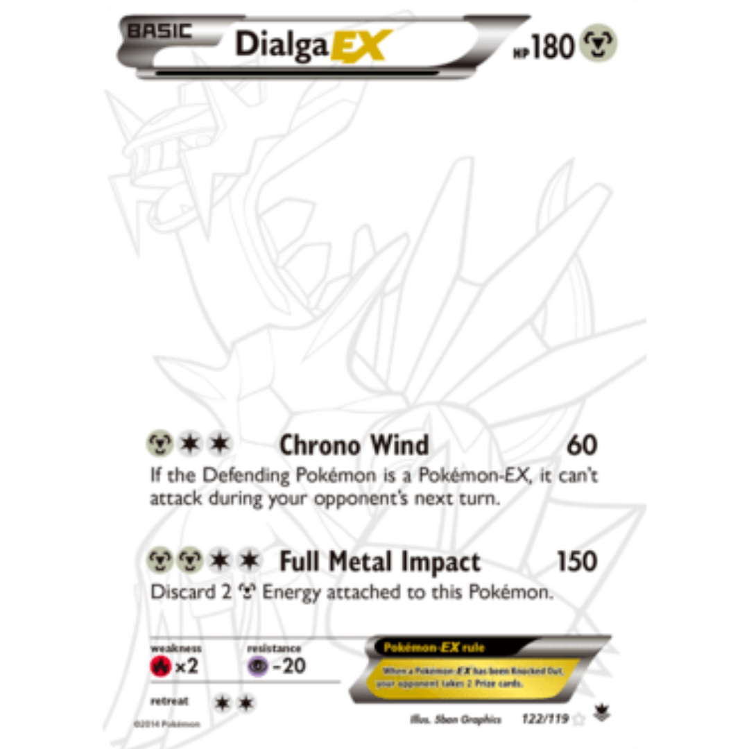 Dialga EX (122 Secret Rare)  - Holofoil XY  Phantom Forces - Secret Rare