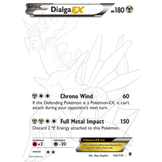 Dialga EX (122 Secret Rare) 122  - Holofoil XY  Phantom Forces - Secret Rare
