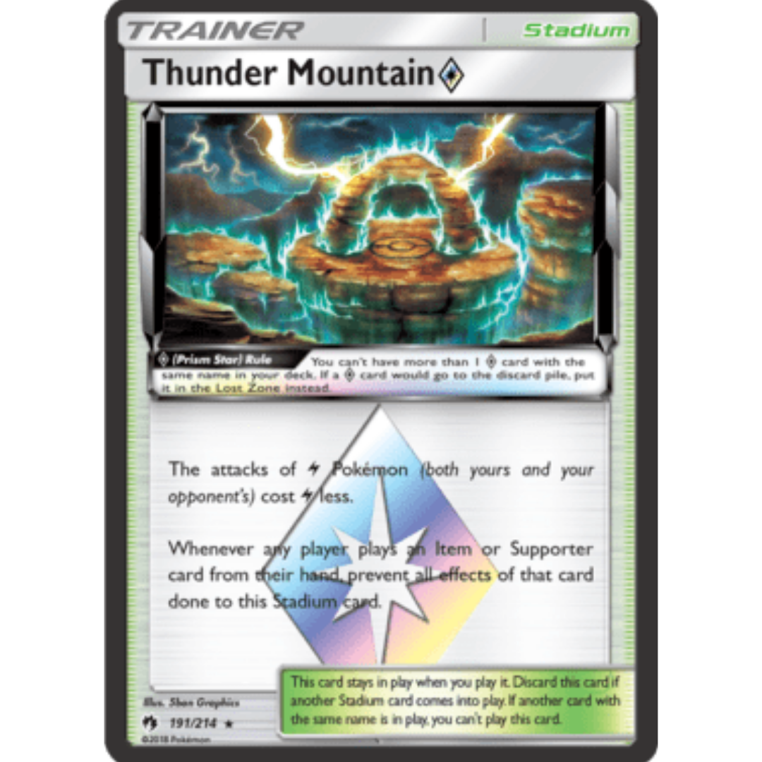 Thunder Mountain Prism Star 191/214  - Holofoil SM  Lost Thunder - Prism Rare