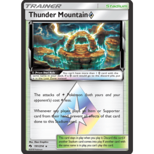 Thunder Mountain Prism Star 191/214  - Holofoil SM  Lost Thunder - Prism Rare
