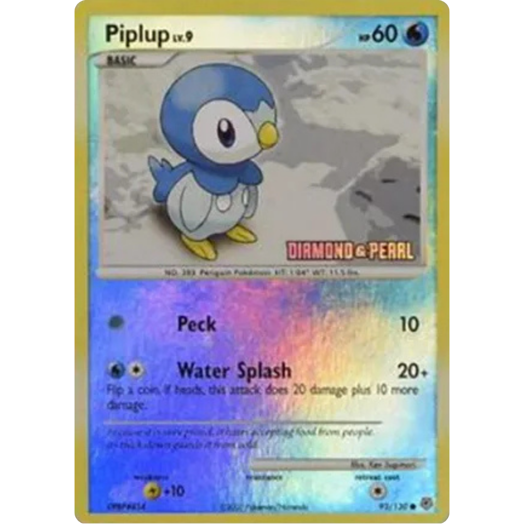 Piplup - 93/130 [Diamond and Pearl]/130  - Reverse Holofoil Burger King Promos - Promo