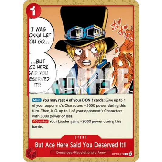 But Ace Here Said You Deserved It!! (OP13-019) - Starter Deck 35: RED/BLACK Sabo