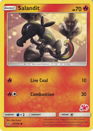 Salandit - 25/156 (#13 Charizard Stamped)/156  Battle Academy - Promo