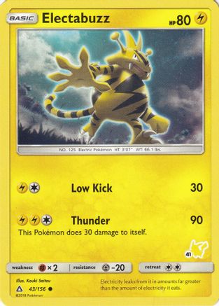 Electabuzz - 43/156 (#41 Pikachu Stamped)/156  Battle Academy - Promo