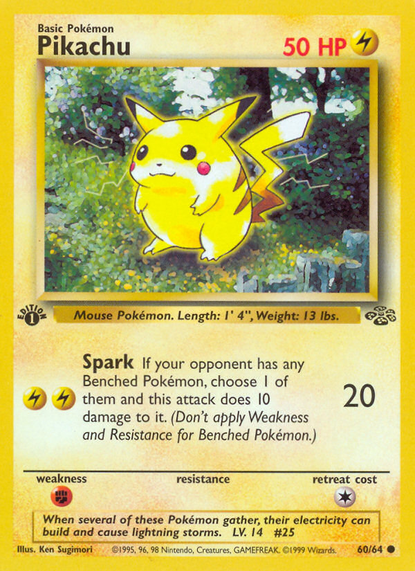 Pikachu 060/64  - 1st Edition Jungle - Common