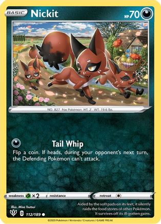 Nickit 112  SWSH03 Darkness Ablaze - Common