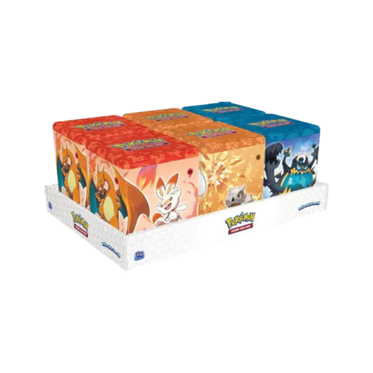 Pokemon Stacking Tins: Fighting-Fire-Darkness Display
