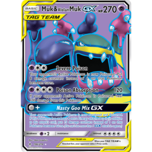 Muk & Alolan Muk GX (196/214) [Sun & Moon: Unbroken Bonds]