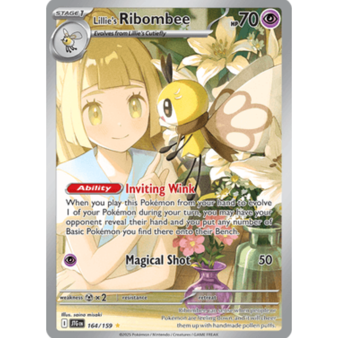 Lillie's Ribombee 164/159  - Holofoil SV09 Journey Together - Illustration Rare