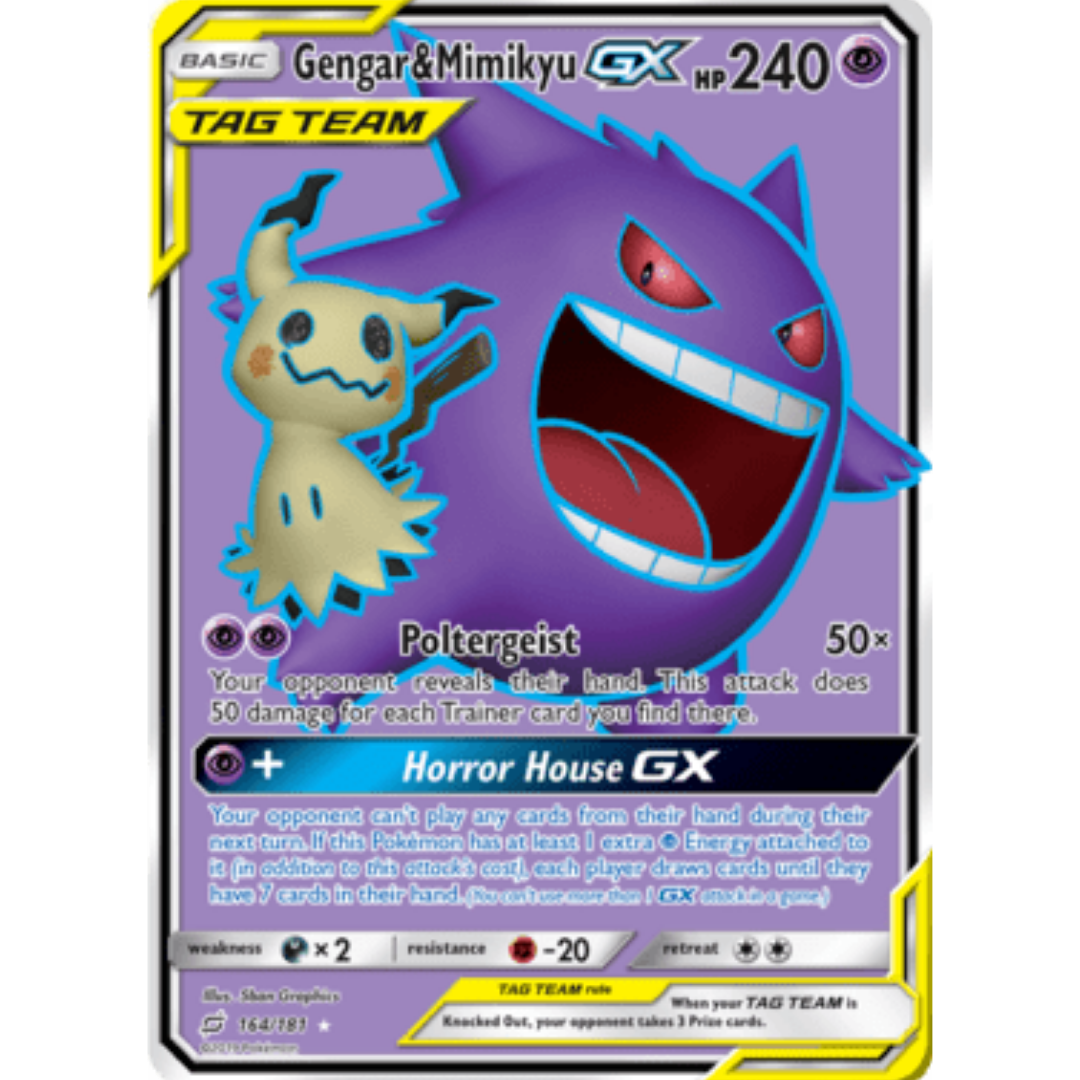 Gengar & Mimikyu GX (Full Art) 164  - Holofoil SM  Team Up - Ultra Rare