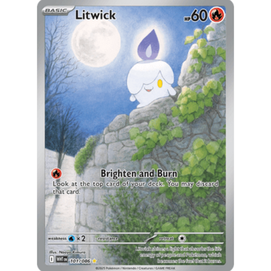 Litwick 101/086  - Holofoil SV White Flare - Illustration Rare