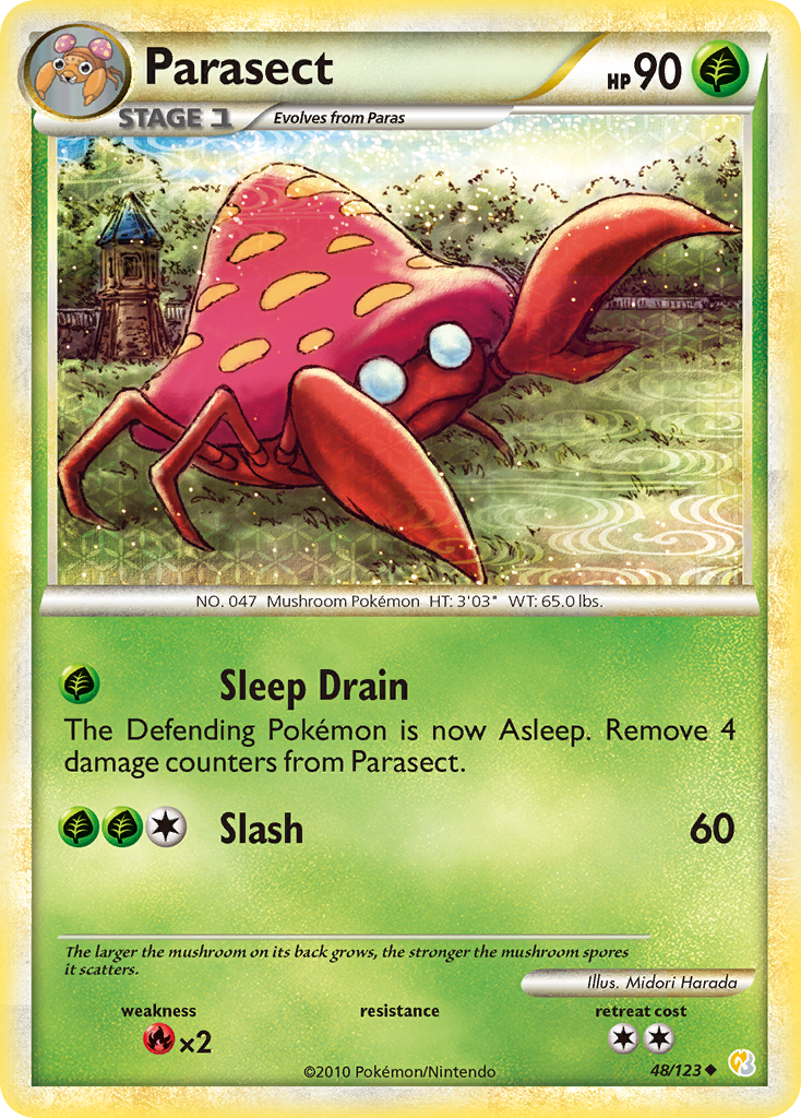 Parasect 048  HeartGold SoulSilver - Uncommon