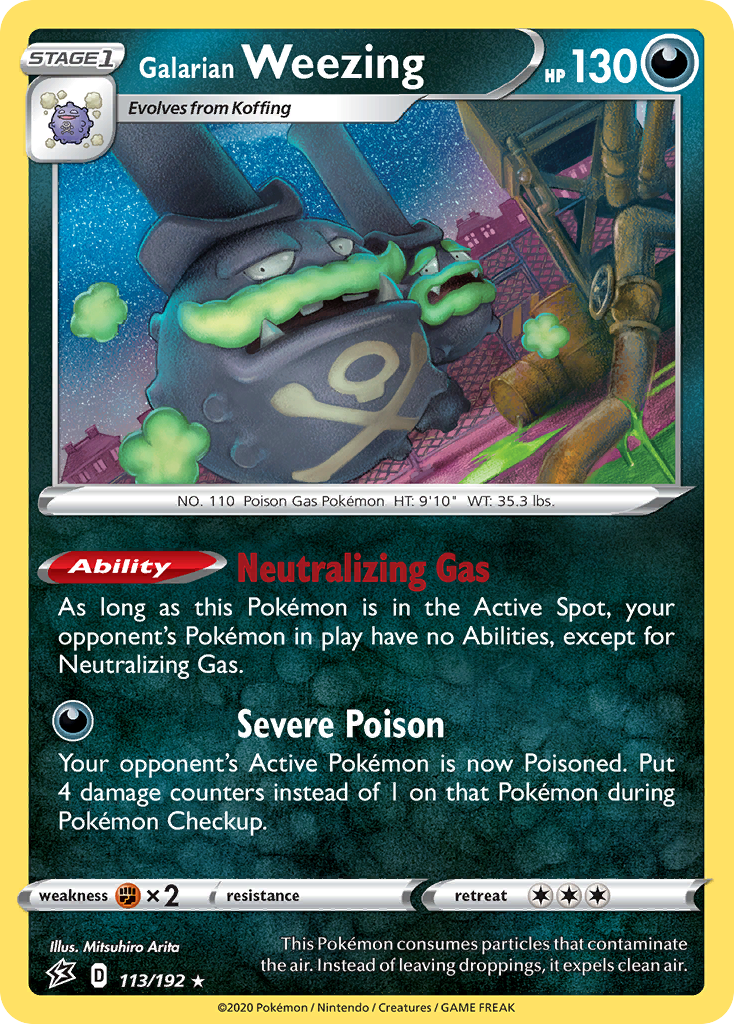 Galarian Weezing 113  - Holofoil SWSH02 Rebel Clash - Holo Rare