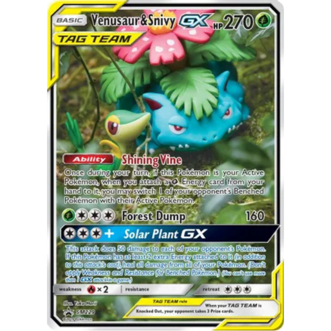 Venusaur & Snivy GX SM229  - Holofoil SM Promos - Promo
