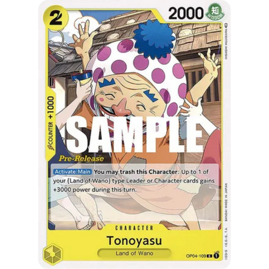 Tonoyasu (OP04-109) - Kingdoms of Intrigue Pre-Release Cards