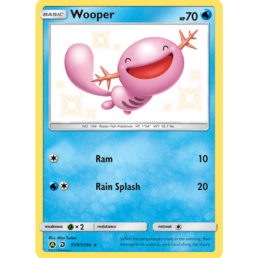 Wooper SV9/SV94  - Holofoil Hidden Fates Shiny Vault - Shiny Holo Rare
