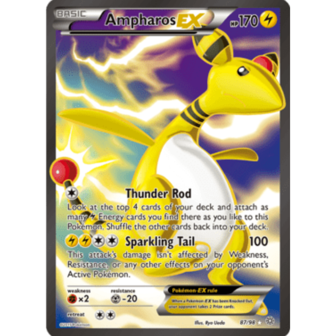Ampharos EX (87 Full Art) 087/98  - Holofoil XY  Ancient Origins - Ultra Rare