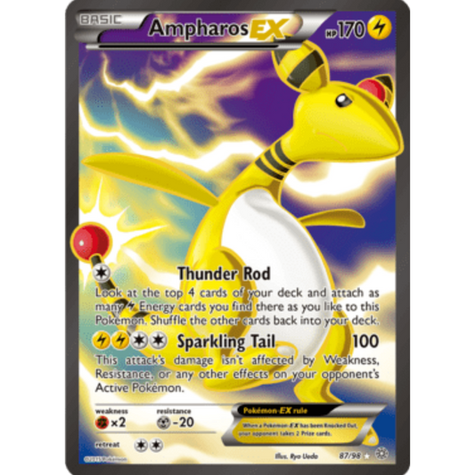 Ampharos EX (87 Full Art) 087/98  - Holofoil XY  Ancient Origins - Ultra Rare