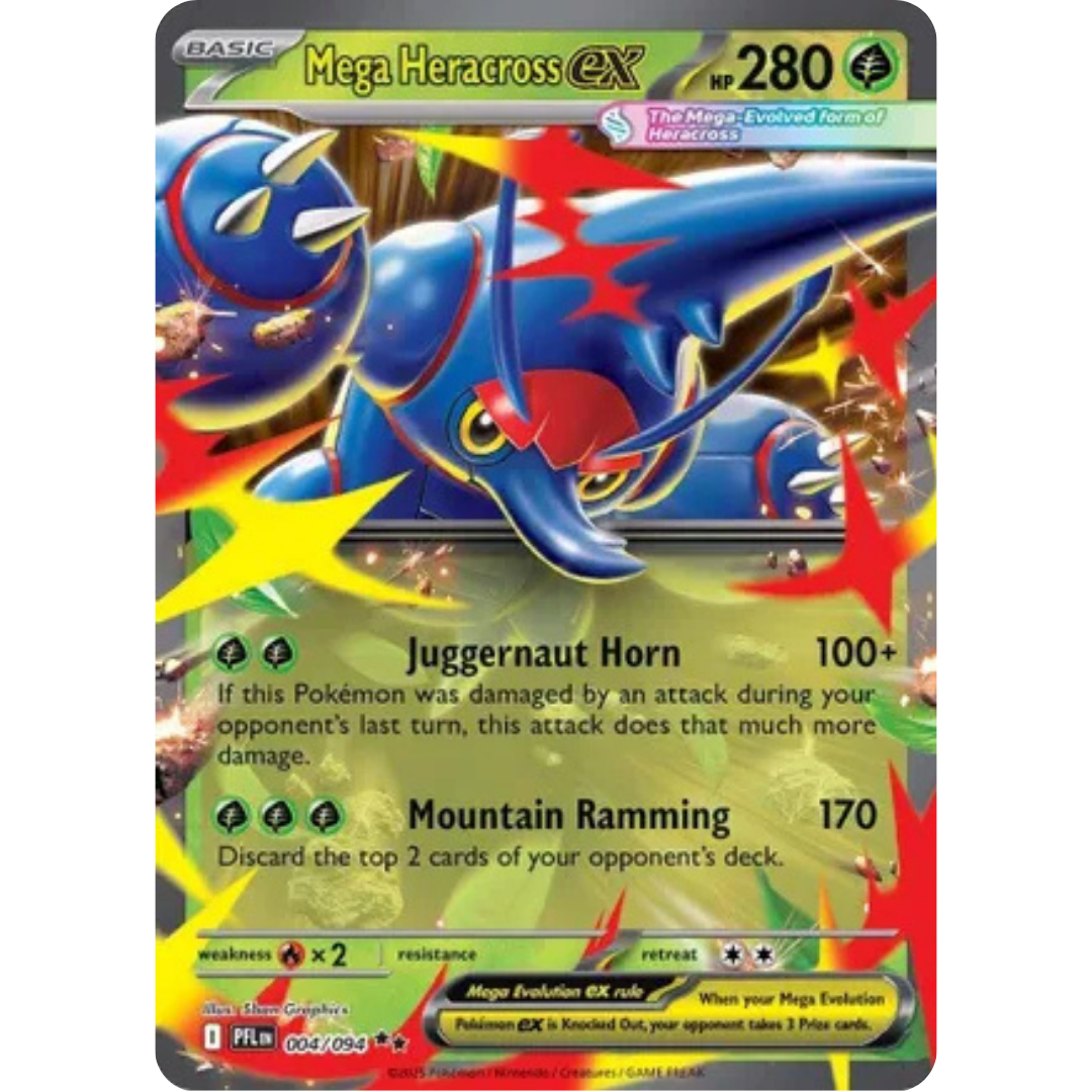 Mega Heracross ex 004/094  - Holofoil ME02 Phantasmal Flames - Double Rare