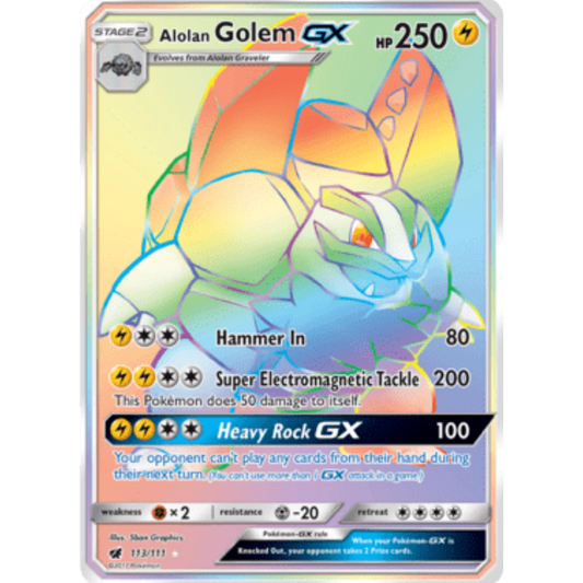 Alolan Golem GX (113/111) [Sun & Moon: Crimson Invasion]