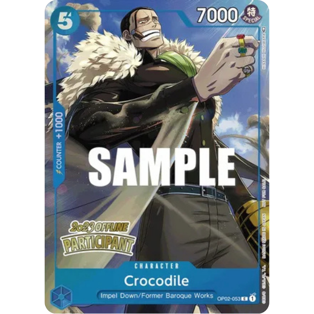 Crocodile (Offline Regional 2023) [Participant] (OP02-053) - One Piece Promotion Cards Foil