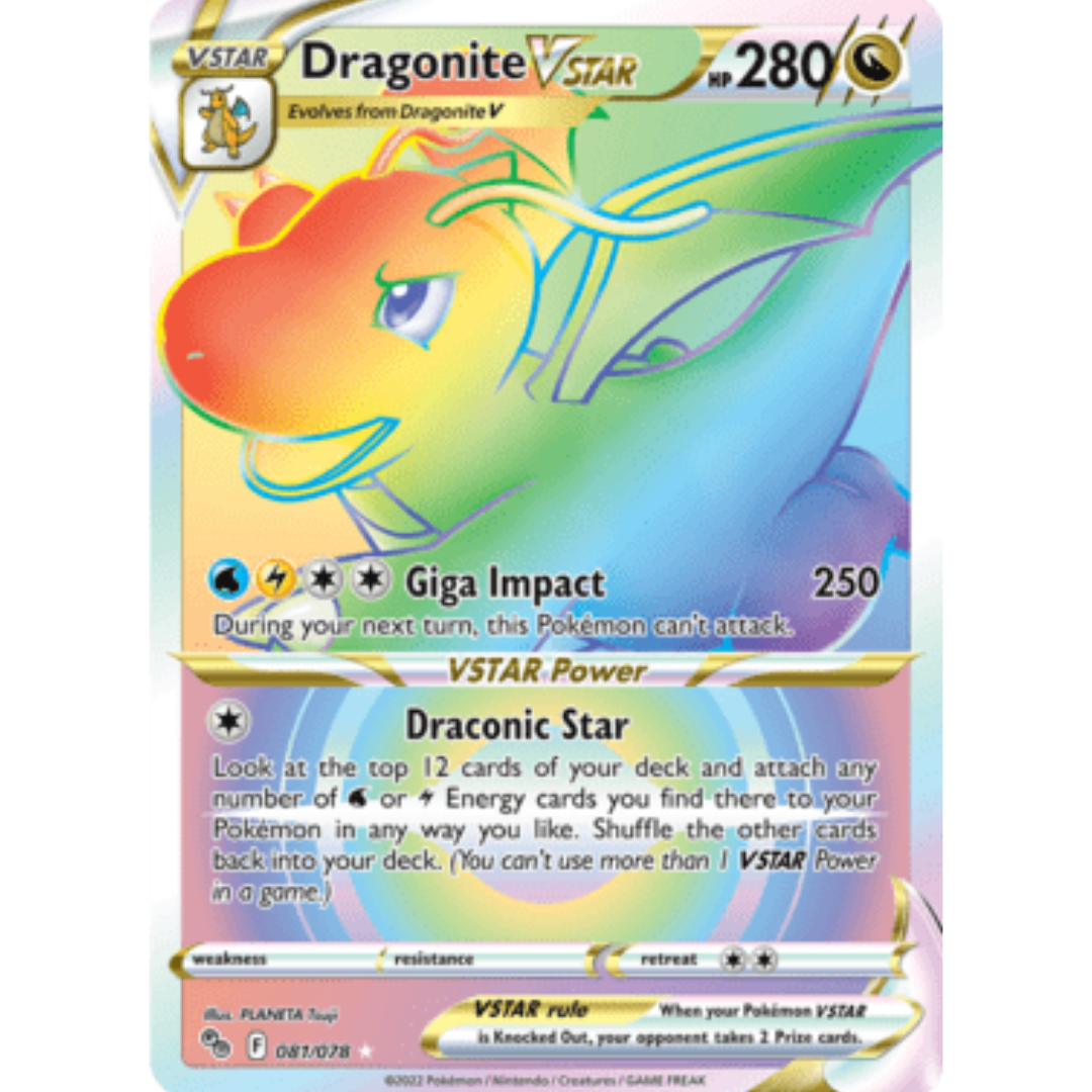 Dragonite VSTAR (Secret) 081/078  - Holofoil Pokemon GO - Secret Rare