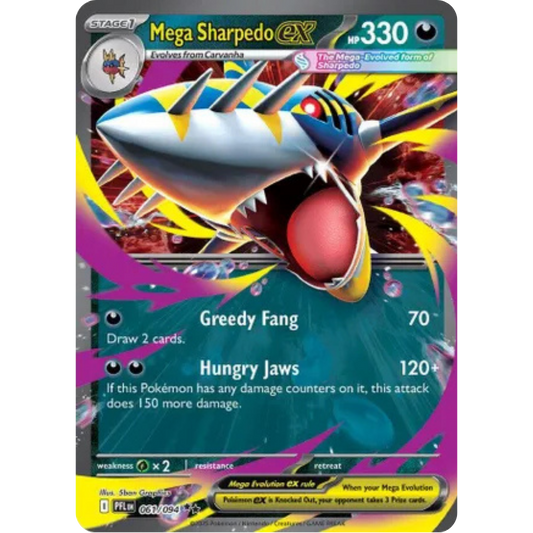 Mega Sharpedo ex 061/094  - Holofoil ME02 Phantasmal Flames - Double Rare
