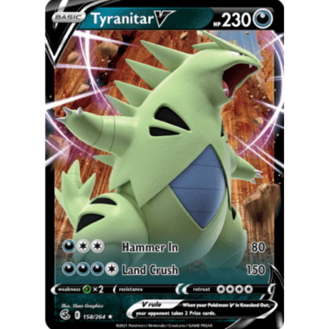 Tyranitar V 158  - Holofoil SWSH08 Fusion Strike - Ultra Rare