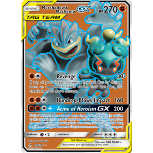 Marshadow & Machamp GX (198/214) [Sun & Moon: Unbroken Bonds]