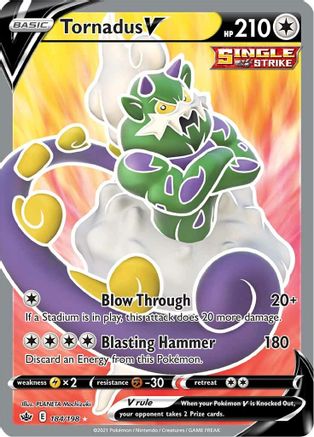 Tornadus V (Full Art) 184/198  - Holofoil SWSH06 Chilling Reign - Ultra Rare