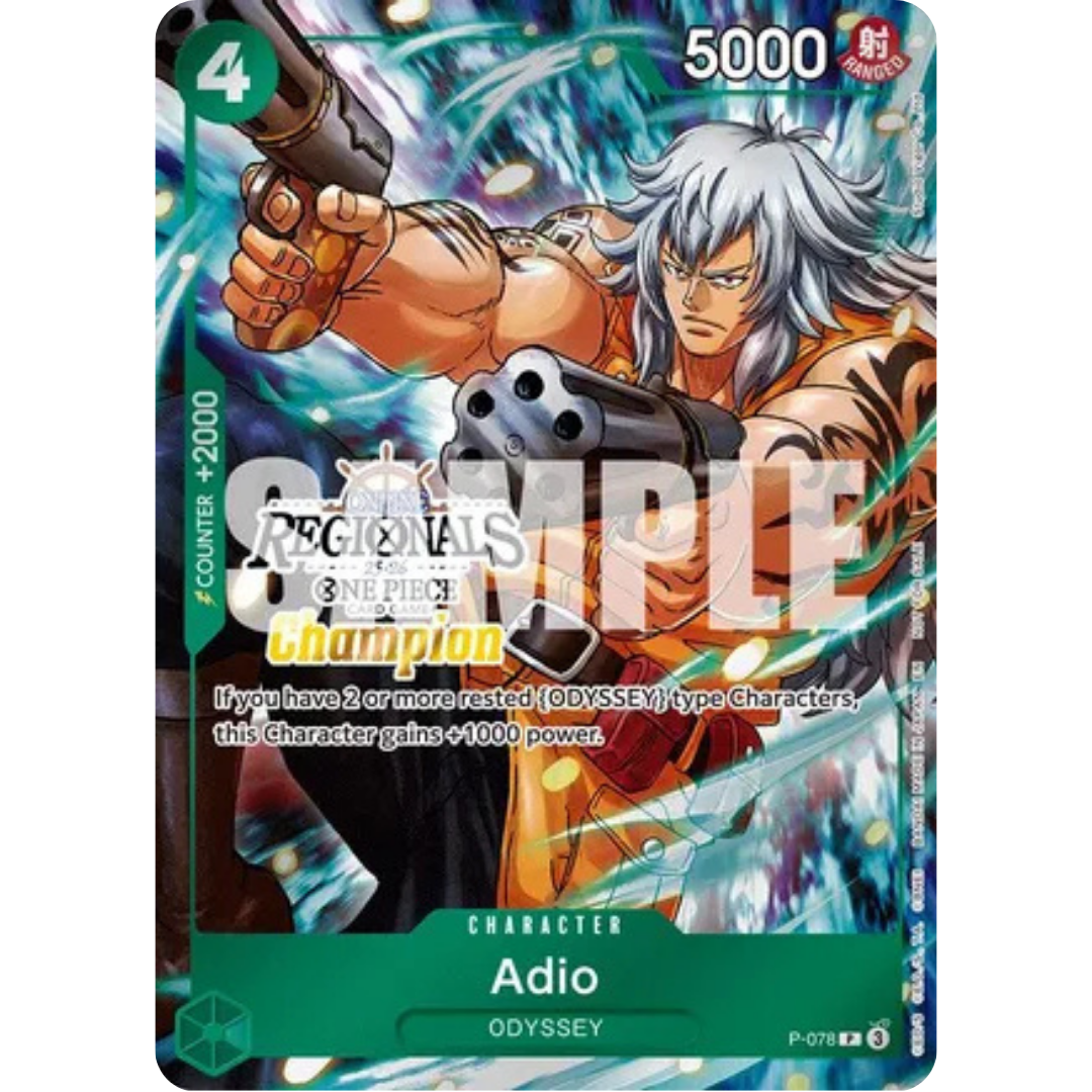 Adio (Regional Champion Card Set 2025 Vol.1) (P-078) - One Piece Promotion Cards Foil