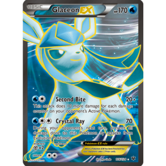 Glaceon EX (Full Art) 116/124  - Holofoil XY  Fates Collide - Ultra Rare