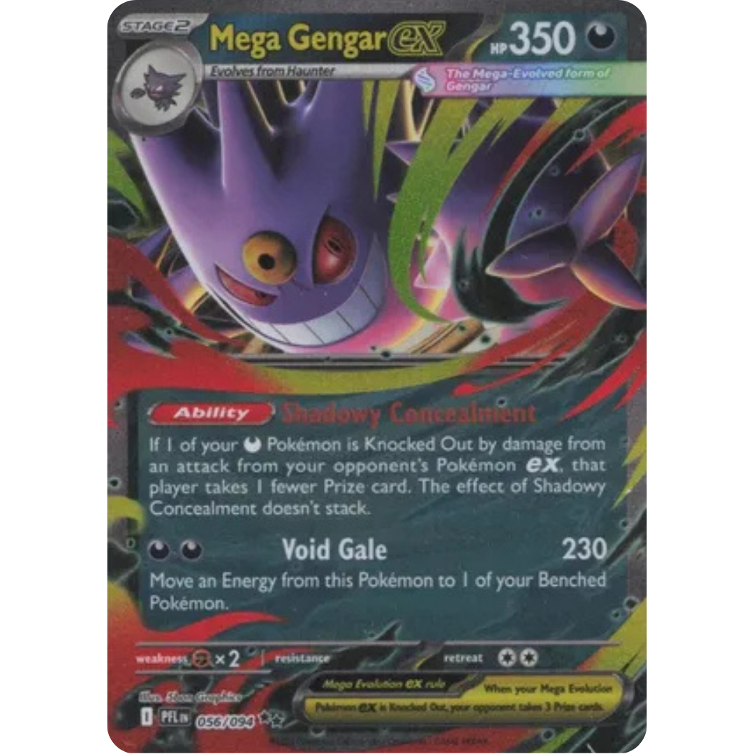 Mega Gengar ex 056  - Holofoil ME02 Phantasmal Flames - Double Rare