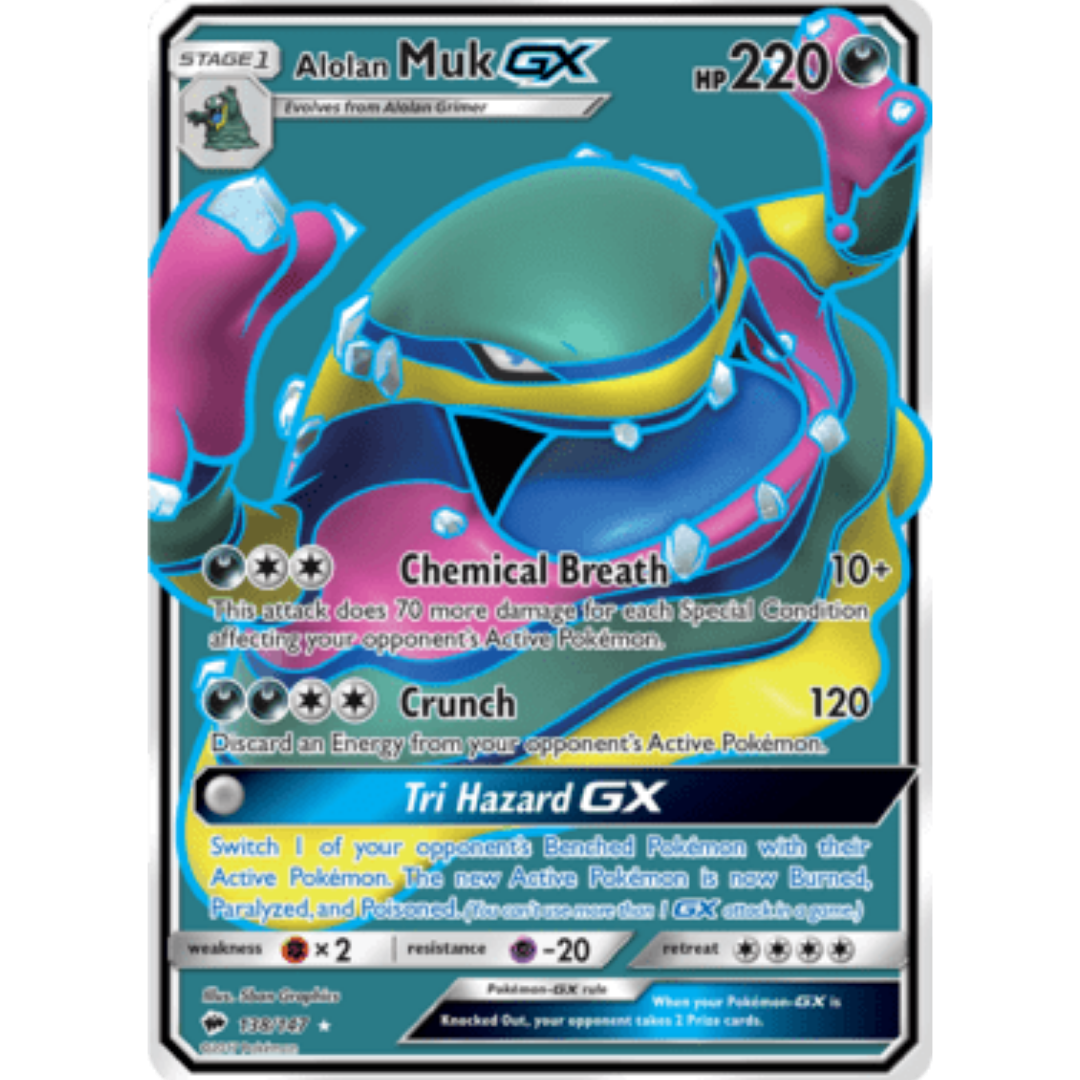 Alolan Muk GX (Full Art) 138/147  - Holofoil SM  Burning Shadows - Ultra Rare