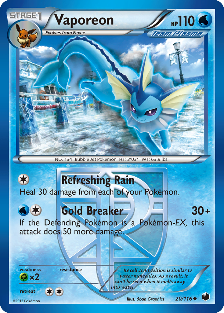 Vaporeon (Team Plasma) 020  Plasma Freeze - Uncommon