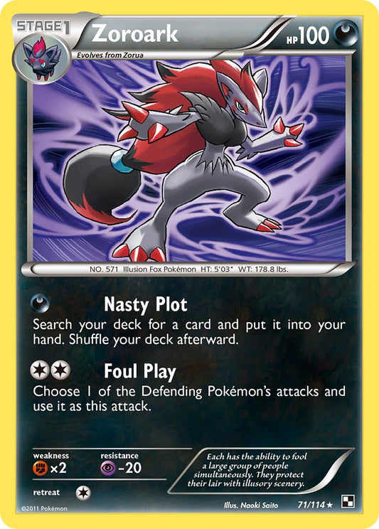 Zoroark - 71/114 (Cracked Ice Holo)/114  - Holofoil Blister Exclusives - Promo