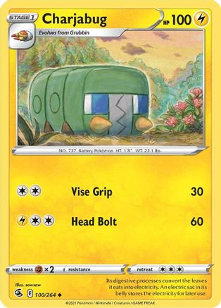 Charjabug 100  SWSH08 Fusion Strike - Uncommon