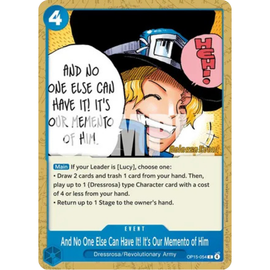 And No One Else Can Have It! It's Our Memento of Him (OP15-054) - Adventure on Kami's Island Release Event Cards