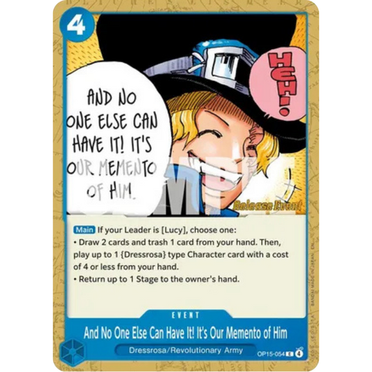 And No One Else Can Have It! It's Our Memento of Him (OP15-054) - Adventure on Kami's Island Release Event Cards