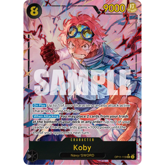 Koby (119) (Alternate Art) (OP11-119) - A Fist of Divine Speed Foil