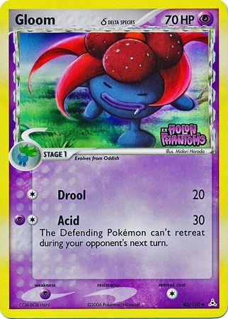Gloom (Delta Species) 042  - Reverse Holofoil Holon Phantoms - Uncommon