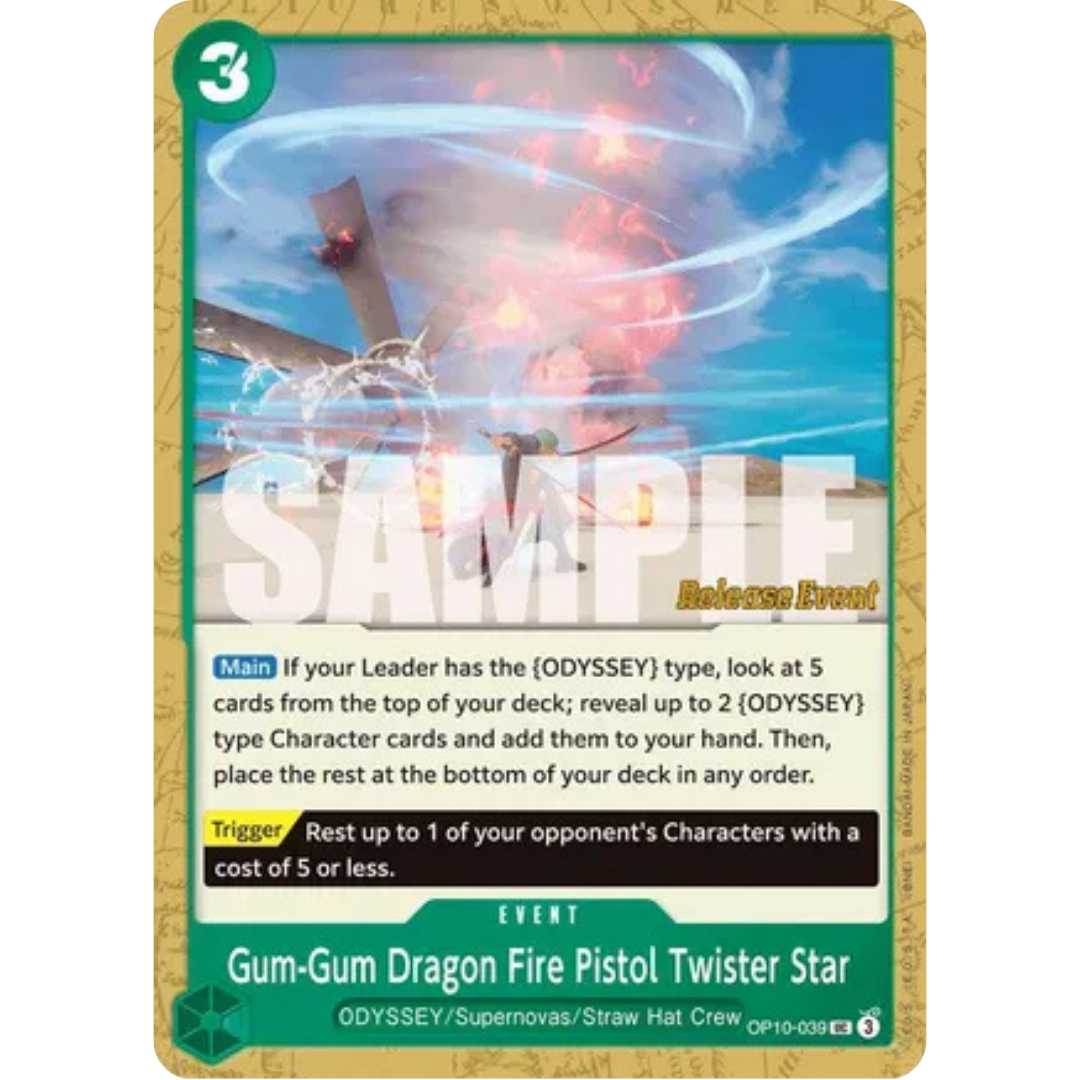 Gum-Gum Dragon Fire Pistol Twister Star (OP10-039) - Royal Blood Release Event Cards