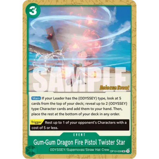 Gum-Gum Dragon Fire Pistol Twister Star (OP10-039) - Royal Blood Release Event Cards