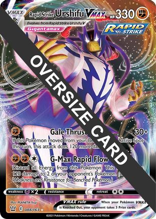 Rapid Strike Urshifu VMAX - 088/163/163  - Holofoil Jumbo Cards - Promo