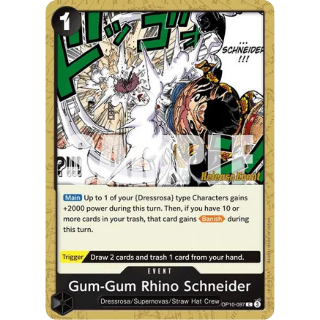 Gum-Gum Rhino Schneider (OP10-097) - Royal Blood Release Event Cards